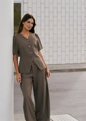 Jules pinstripe bluse Taupe Neo Noir 